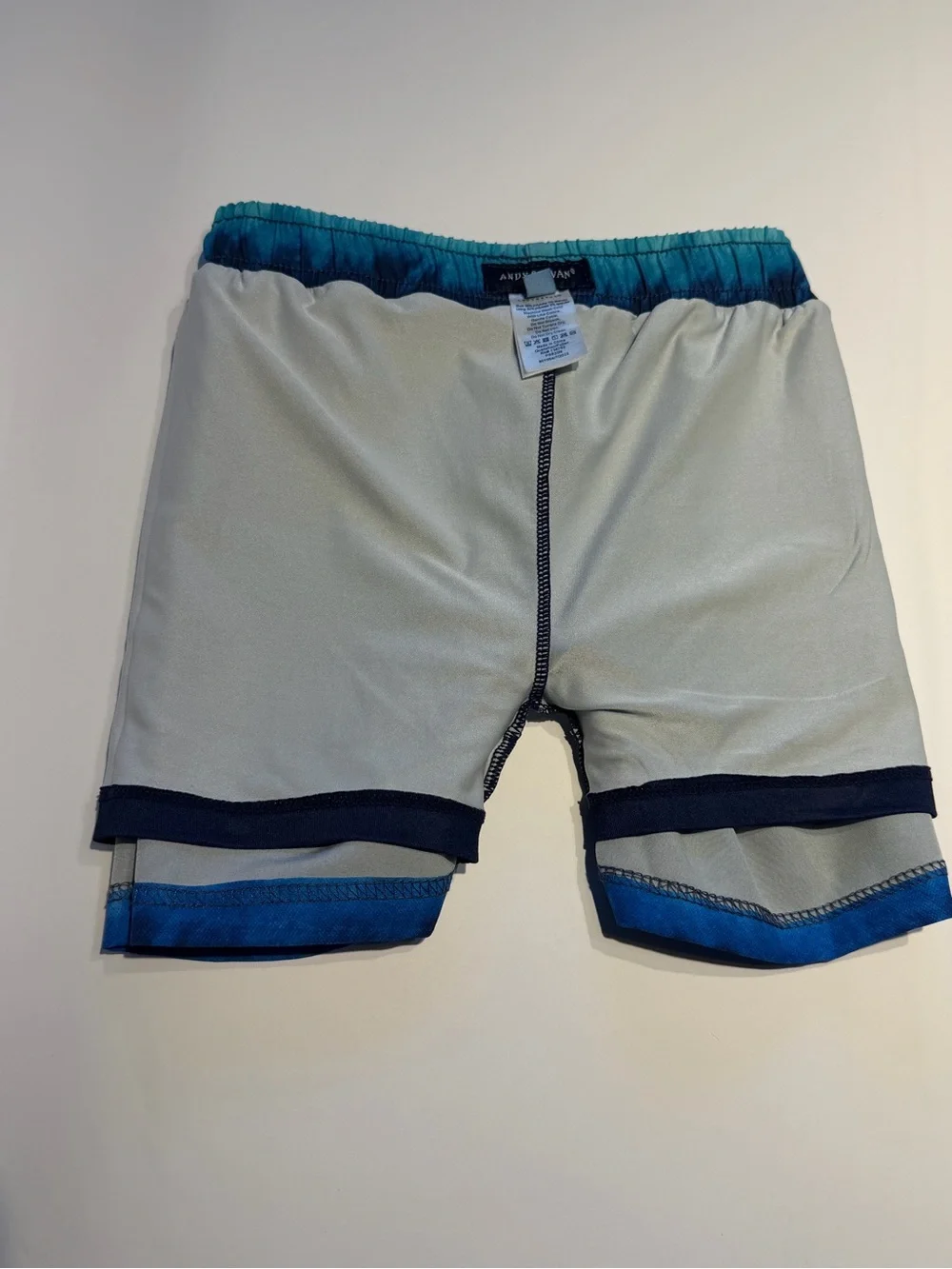Andy & Evan Boys Blue Tie Dye Ombre Lined Board‎ swim Suit Trunks Shorts Sz 4T